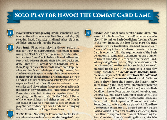 Havoc! Solo Play - Three Campaigns