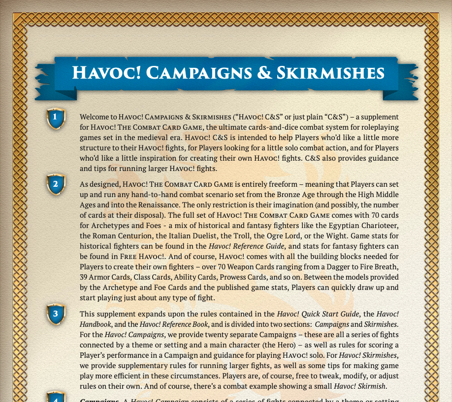 Havoc!'s Campaigns & Skirmishes
