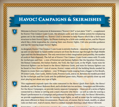 Havoc!'s Campaigns & Skirmishes
